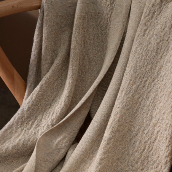 Gold silk wool knit cardigan shawl coat - Picture 3 of 10